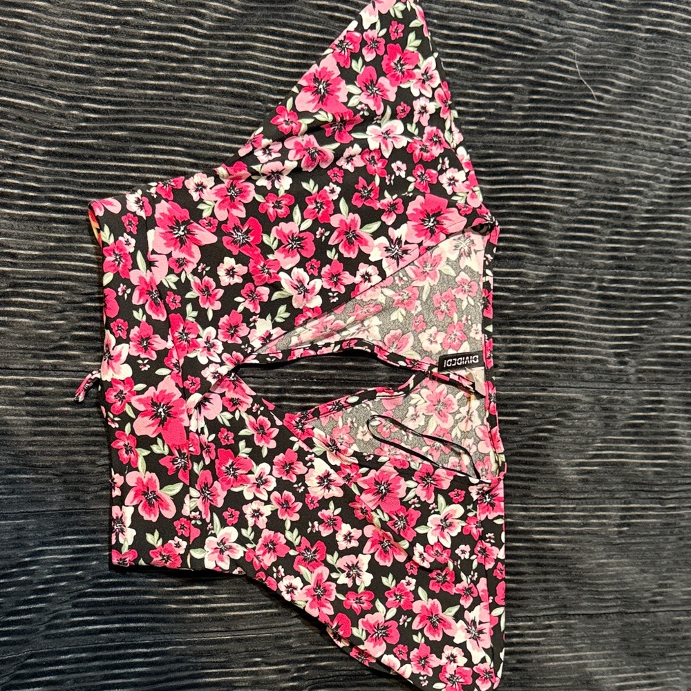 Floral Pink and Black crop top